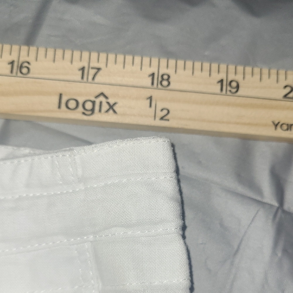 White Joggers with Relaxed Fit Soft Fabric Bohemian Hidden Hook & Zipper Fly EUC - Picture 4 of 9